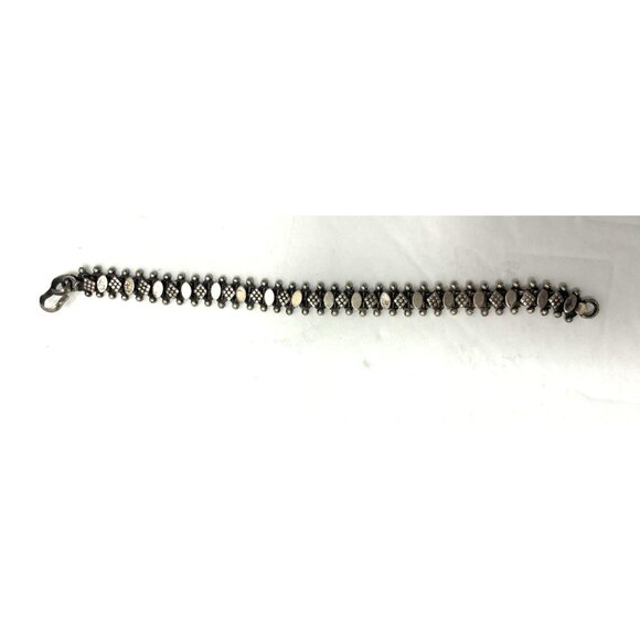 Vintage Sterling Silver Traditional India-Rajasthani Bracelet 7.75in Long 23g - Picture 7 of 9